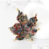 Pins Brooches Uni Musical Instruments Violin Maple Leaf For Women Enamel Coat Collar Brooch Drop Delivery Jewelry Dhiv3