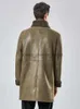 Men's Fur Faux Fur Men's Leather Faux Sheepskin Fur Coat Winter Mens Army Green Lapel Long Overcoat Real Sherling Jacket Men Clothing Plus Size 6XLMen'sL230914