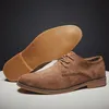 Klänningskor män England Trend Casual Male Suede Oxford Wedding Leather Flats Zapatillas Hombre Plus Size 230912