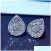 Brincos de cristal de diamante gota de água zircônia cúbica para mulheres moda jóias presente e entrega de areia dhd1z