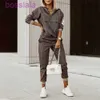 New Woman Two Piece Pants Set Designer Clothes Tracksuits Sweatsuits Fashion Printed Long Sleeved Pullover Tops Outfits