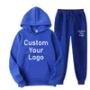 Men's Tracksuits Men Women Tracksuits Make Your Design Text Custom Hoodie Set Original Design Printed Sweatshirt and Sweatpants 2 Pieces Set 230914