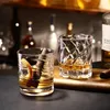 Vinglas 2 st/parti roterande whiskyglas som är utformat för att dricka bourbon cocktails whisky shake cup kreativ personlighet