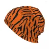 Bérets Tiger Stripes Motif Orange Élégant Stretch Tricot Slouchy Bonnet Multifonction Crâne Chapeau Pour Hommes Femmes