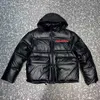 23ss Designers Masculinos Jaquetas Down Manga Destacável Parkas Com Capuz Etiqueta Vermelha Carta Triângulo Roupas Casacos Femininos Outerwear Roupas Preto Luz