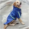 Vestuário para cães Pet Reflexivo À Prova D 'Água Raincoat Safe Walk The Raincoats Outwears Acessórios Roupas Drop Delivery Home Garden Supplie Dhkm8