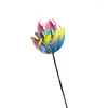 Dekorativa figurer Garden Wind Spinners - Metal Stakes With and Powered Light Yard Decor Hållbar 18 x 105 cm