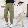 Trousers EACHIN Baby Girls Pants Casual Cargo Fashion Multi-pocket Loose Long Pant Teen Girl Clothing Sport Harem