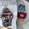 Mens Socks 2023 Mix 5 Colors Cotton Autumn Breathable Skateboard Happy Men Winter Cartoon Bear Mid Tube for Christmas Gift HXX5
