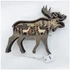 Outra decoração de casa animal urso lobo cervo cavalo pássaro artesanato laser corte madeira presente arte artesanato floresta mesa decoração estátuas ornamentos quarto dhcwv