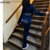 Kvinnors träningsdräkter Juicy Apple Women's Tracksuits Velvet Sying Suits Outfit Two Piece Jogging Set Velor Sweatshirt Hoodie Pants Suit Womens Y2K L230914