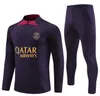 Paris Sportswear 23 24 Mbappe Kids and Men 23/24 Training Shirt Lång ärm Soccer Jersey Uniform Adult Boy Set