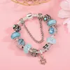 Charm Bracelets Christmas Stars At Night & Xmas Tree With Heart Pendent Bead Fit Brand Bracelet DIY Jewelry Gift For Women Making