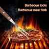 Verktyg Portable BBQ Fork Rostfritt stål Grill Easy Cleaning Outdoor Barbecue Tool