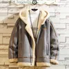 Pelliccia da uomo Pelliccia sintetica Giacche da uomo Bomber invernale Giacca in pelle di pelliccia sintetica Uomo Shearling di pecora Pelle di agnello Caldo con cappuccio Velluto di alta qualità Addensare Cappotti capispalla L230913