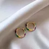 Hoop Earrings Round Enamel Earring CZ Crystal Fashion Women Small Smaller Hoops Jewelry