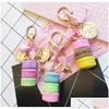 Women Cake Keychains Fashion Cute French Pastries Keychain Bag Charm Car Key Ring Party Gift Jewelry Drop Delivery