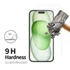 واقي الشاشة العادي لـ iPhone 15 Pro Max Plus HD High Quality Glass Mild 9H 2.5D 0.33mm مع حزمة البيع بالتجزئة