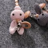 Pacifier Holders Clips＃1PC Crochet Bunny Baby Clip Chain BPa Free Wooden Beads Appease SoOther Clips Born Dummy Holder Nipple 230914