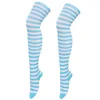 Women Socks 5Pair Women's Thigh High Over The Knee For Girls Black White Striped Stockings Long Slouch Socken Kawaii Knit