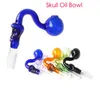 Colorido Curvo Crânio Forma Queimador de Óleo Tigela Pyrex Bucket Banger para Água de Vidro Dab Rig Bong Pipe Hookahs 10mm / 14mm / 18mm Masculino Feminino Articulação