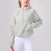 LL automne et hiver nouveau sweat à capuche de yoga épais à capuche trou de pouce manteau à capuche épais sport gym fitness veste femme pull