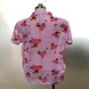 Мужские повседневные рубашки, мужские розовые прозрачные цветочные кружевные прозрачные летние сексуальные прозрачные рубашки с цветочным принтом, мужская вечерние сорочка для ночного клуба 222h