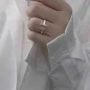 Tlgw Band Rings Designer Ring Double 925 Serling Silver Plaed 18k Rose Gold Opening Inlaid with Diamond Half Wedding Anniversary for Women Gift Box