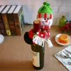 Red New XMAS Wine Bottles Cover Bags Bottle Holder Party Decors Hug Santa Claus Snowman Dinner Table Decoration Home Christmas Wholesale G0817