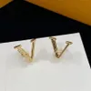 Luxur Designer Hoop Brand Gold and Silver Letter Earrings Womens Party Wedding Pare Gift Jewelry 925 Silver263o