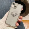 Cell Phone Cases Chaopai Electroplated Silver Sparkling Powder Gradient Suitable for Phone Case Diamond Label Soft Goddess J230914