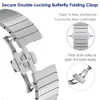 Premium 316L Stainless Steel Strap for Samsung Galaxy Watch 6 5 Pro 5 4 Curved End Butterfly Buckle Band