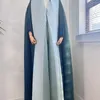 Damskie okopy płaszcze miyake plisowana sukienka 2023 Kolor gradientowy splice z długim rękawem koronkowy