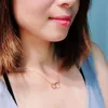 Fashion Designer Necklace Heart Necklace Gold Jewelry Choker Womens Rope Chain Double Ring Pendant Diamond Gold Necklaces for Women Gold Silver Wedding Party Gift