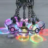 Decorative Objects Figurines 3D Anime Figure Crystal Keychain Cartoon Pocket Monsters Led KeyRing Kids Christmas Gifts L220908268y