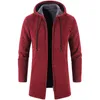 Jaquetas masculinas suéteres casaco outono inverno quente zíper médio longo cardigan homem casual malhas sweatercoat roupas masculinas 230914