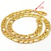 Collana a maglie Stamep da uomo pesante con catena XXL da 24 K in oro massiccio fino FINITURA AUTENTICA Figaro 12 mm Italiano 24 con marchio di garanzia268x