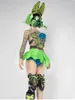 Scen Wear Fluorescerande Violent Cosplay Costume Rave Outfit LED Explosion-Proof Mask Nightclub Gogo Performance