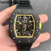 Richasmiers Watch YS Top Clone Factory Watch Carbon Fiber Automatic Luxury Ceramic Strap Richaer Date Wristwatch Zun RM035 Skull RM6702 Tout0cx