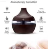 Humidificateurs 300 ml Diffuseur d'huile essentielle d'arôme Ultrasonique Humidificateur à brume fraîche Purificateur d'air 7 LED qui change de couleur Veilleuse Grain de bois pour bureau maison voiture L230914