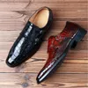 Heren Klassieke Krokodillennerf Microfiber Leer Casual Schoenen Heren Gesp Feest Bruiloft Loafers Mocassins Heren Rijden Flats 1AA53