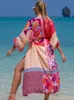 Costumi da bagno da donna 2023 Cintura con stampa bohémien Kimono Tunica Donne sexy Abito estivo da spiaggia Avvolgente Plus Size Manica lunga Costumi da bagno Bikini Copricostumi Q1414 230914