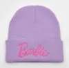 Moda carta bordado menina feminino gorro inverno protegendo orelhas bonito malha quente chapéu outwear