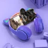 Écouteurs de téléphone portable LED oreilles de chat mignon casque Bluetooth casque sans fil avec micro TF FM enfant fille stéréo musique écouteurs chaton écouteur cadeau L230914