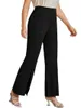 Pantalon femme robe grande taille tempérament haute Stretch jupe ouverte cloche-bas