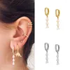 Hoop Earrings ERQI Water Drop Zircon 925 Sterling Silver Earring For Women Prevent Allergy Fine Jewelry Wedding Party Mom Gift