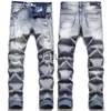 Men's Jeans Mens Designer Jeans Fashion European America Style Jean Hombre Letter Star Embroidery Pants Patchwork Ripped for Motorcycle Pant Skinny 7Y1S x0914