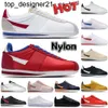 Neue 2023 Designer Classic Nylon Freizeitschuhe Leder Triple White Black Forrest Gump Stranger Things Midnight Navy Orange Oregon Männer Frauen Sneakers Schuhe