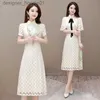 Cape pour femmes YUEnsemble deux pièces Cheongsam amélioré de Socialite française2021Nouveau vêtement d'été de style chinois pour femmes avec cape et robe châle DRW2 L230914