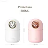 Luftfuktare härlig tecknad kaninbjörn luft luftfuktare USB ultraljud cool dim aroma diffusor med färgglada LED -lampor mini fuktigador l230914